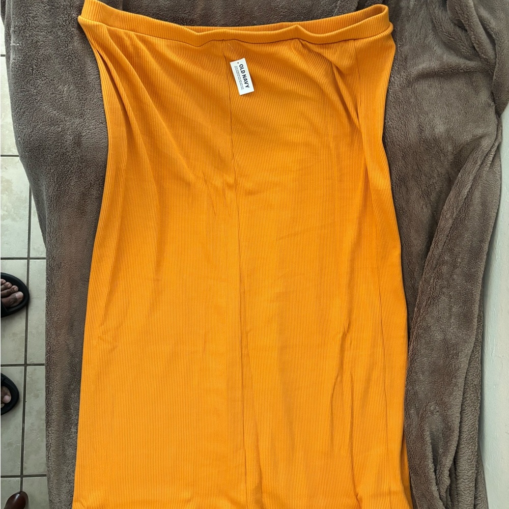 Orange Ribbed Skirt
